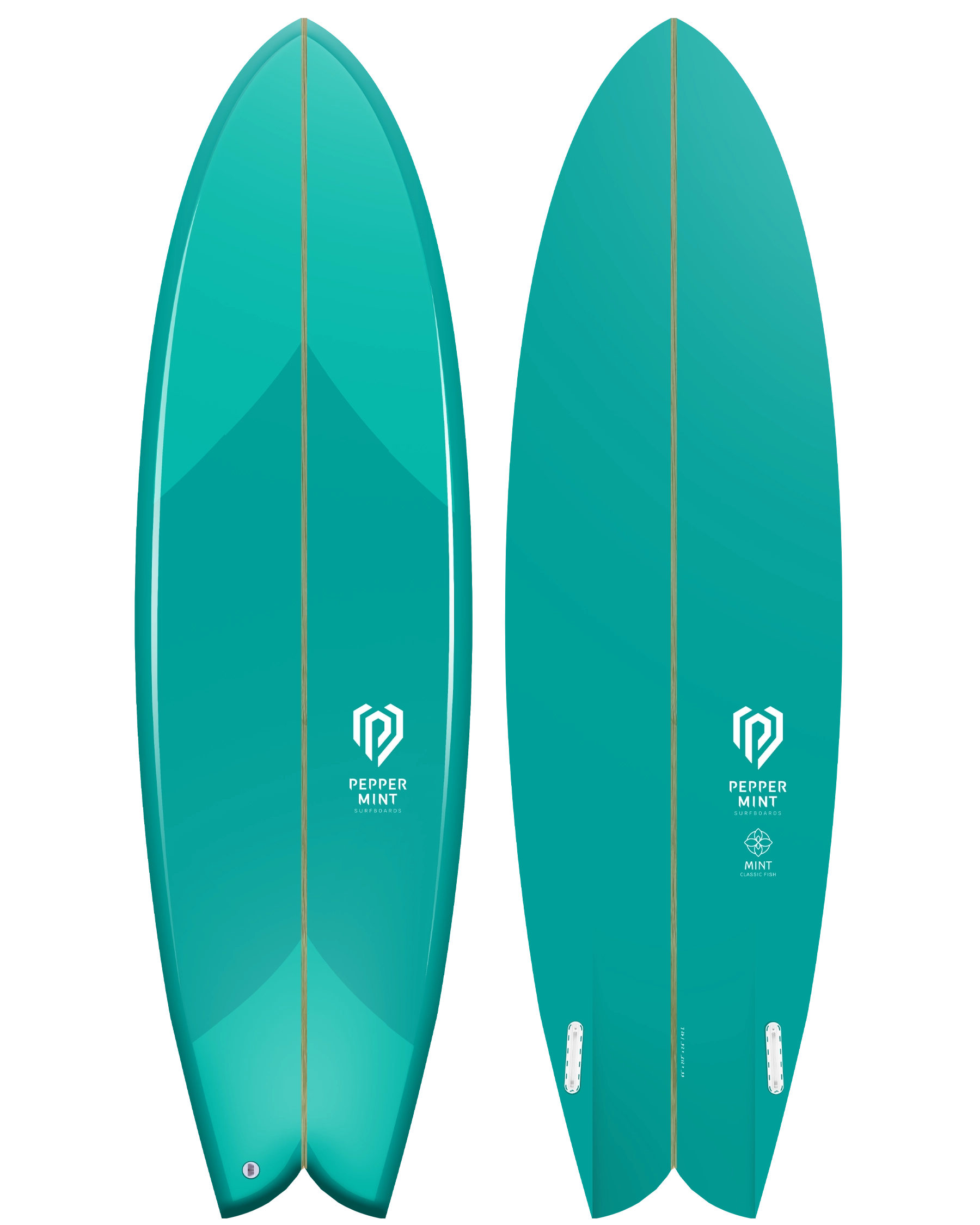 Planche de Surf Résine Teintée Peppermint Classic Fish 6'6"