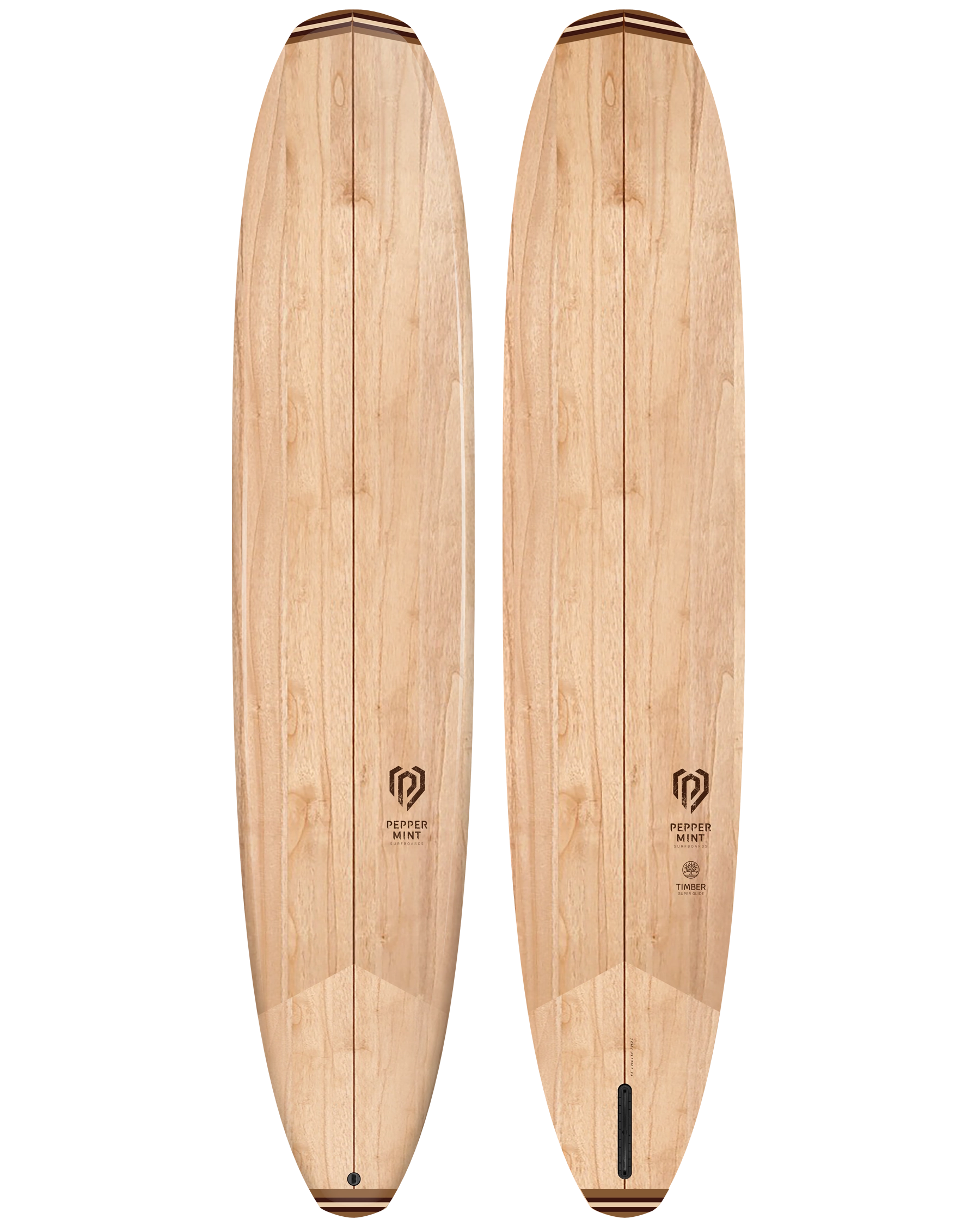 Planche de Surf Bois Naturel Peppermint Superglide 9'5" - Construction en Paulownia