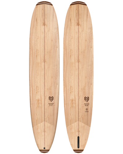 Planche de Surf Bois Naturel Peppermint Superglide 9'5" - Construction en Paulownia