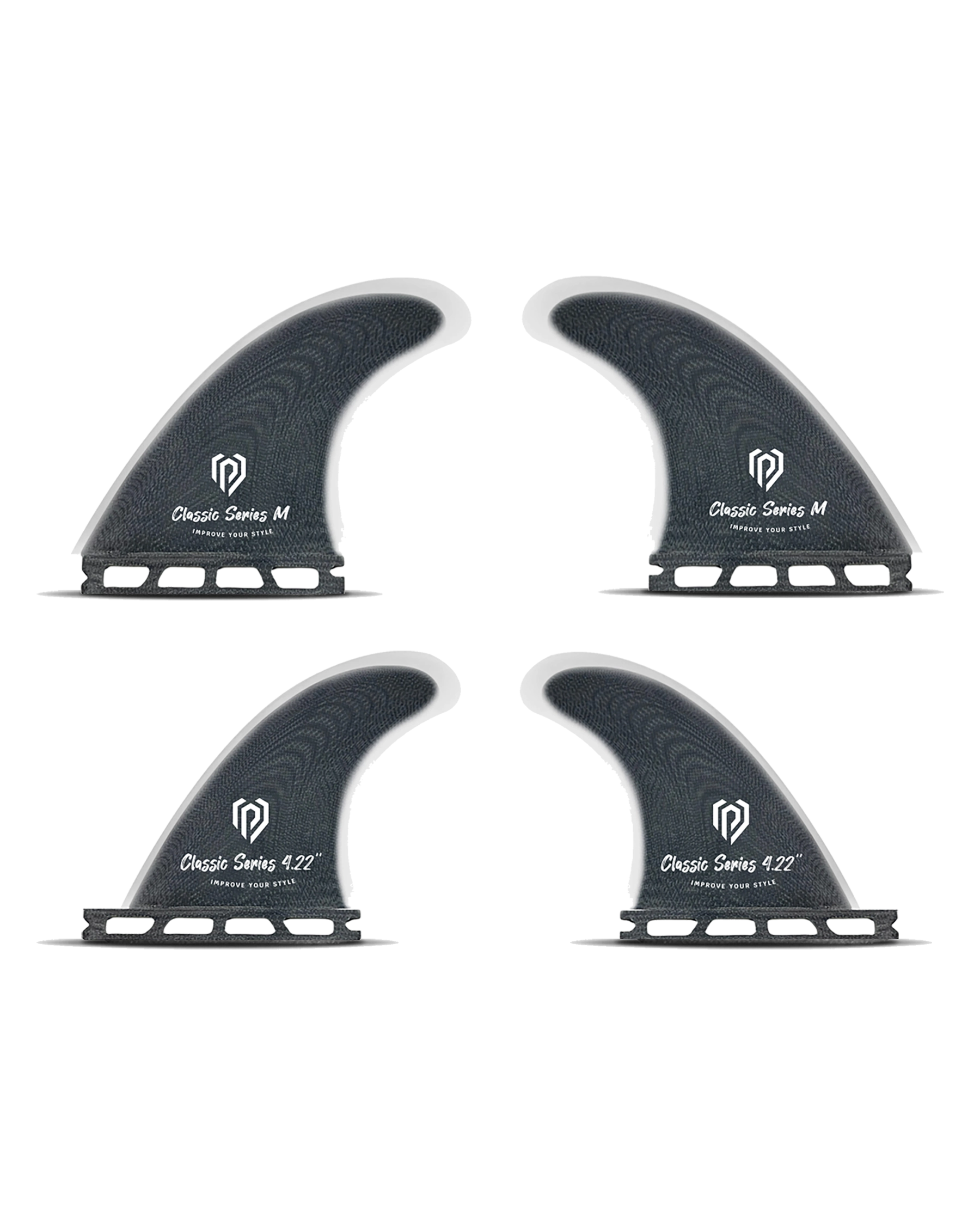 Fin Surboard - Quad Black Pepper M 4.72'' / S 4.22''