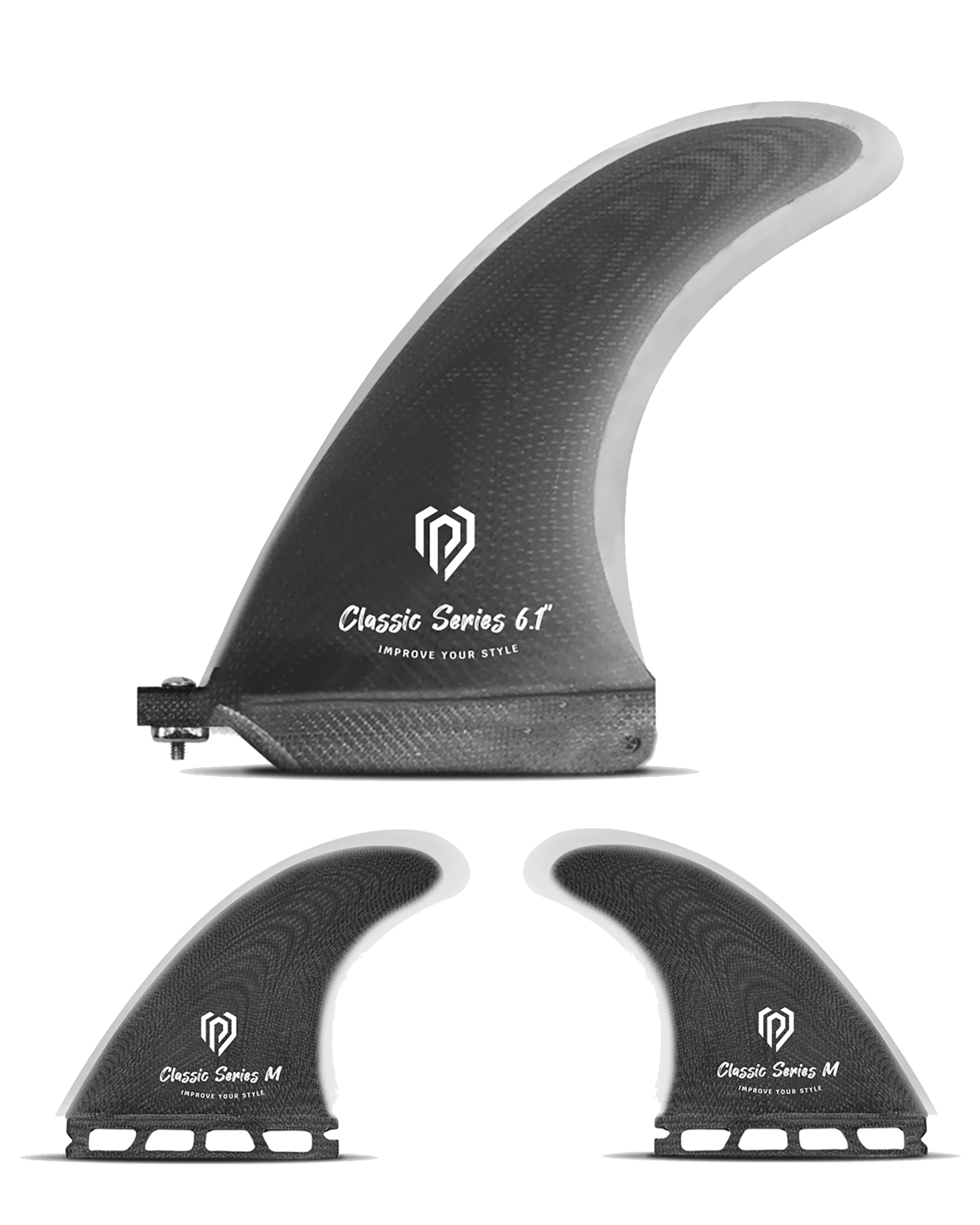 Aileron Surf - Pack Single Black Pepper 6.1'' + 2 Twins Black Pepper M 4.72''