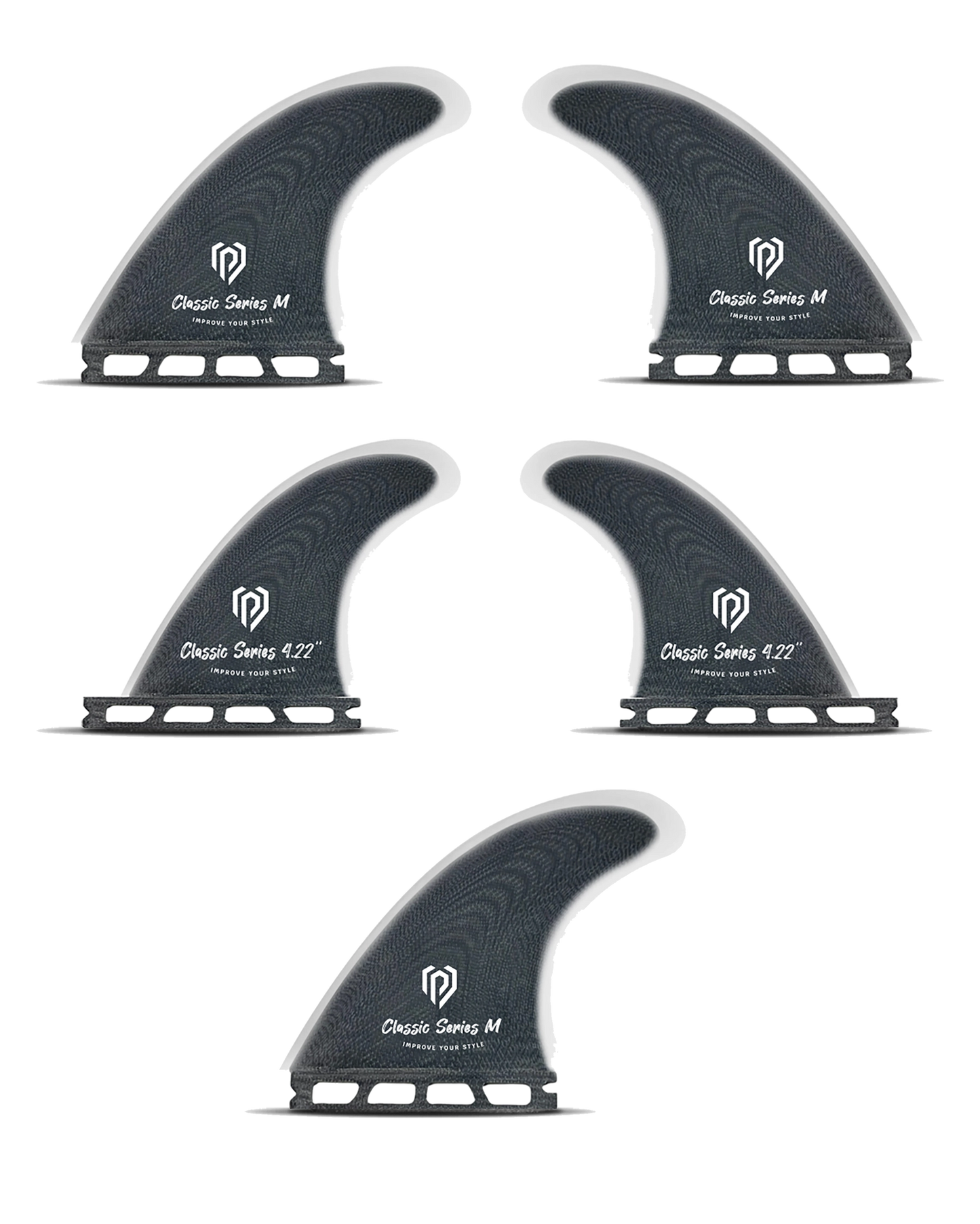 Aileron Surf - Set Complet Tri / Quad Black Pepper M 4.72'' S 4.22''