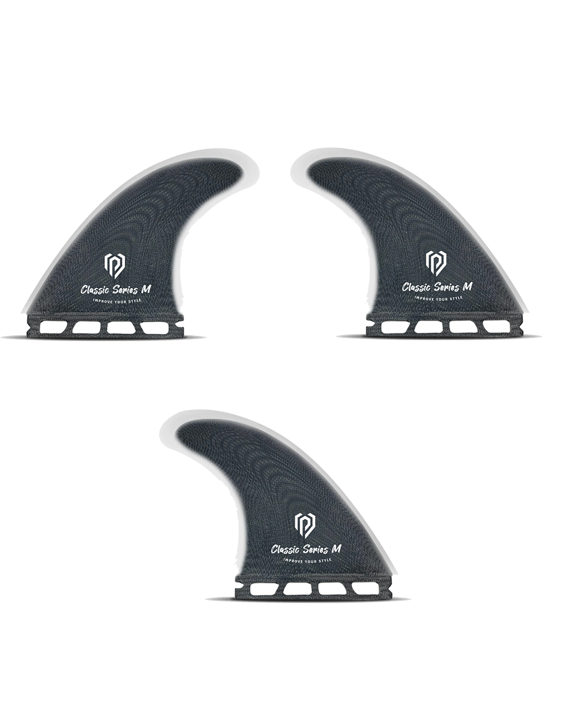Fin Surboard - Thruster Set Black Pepper M 4.72''