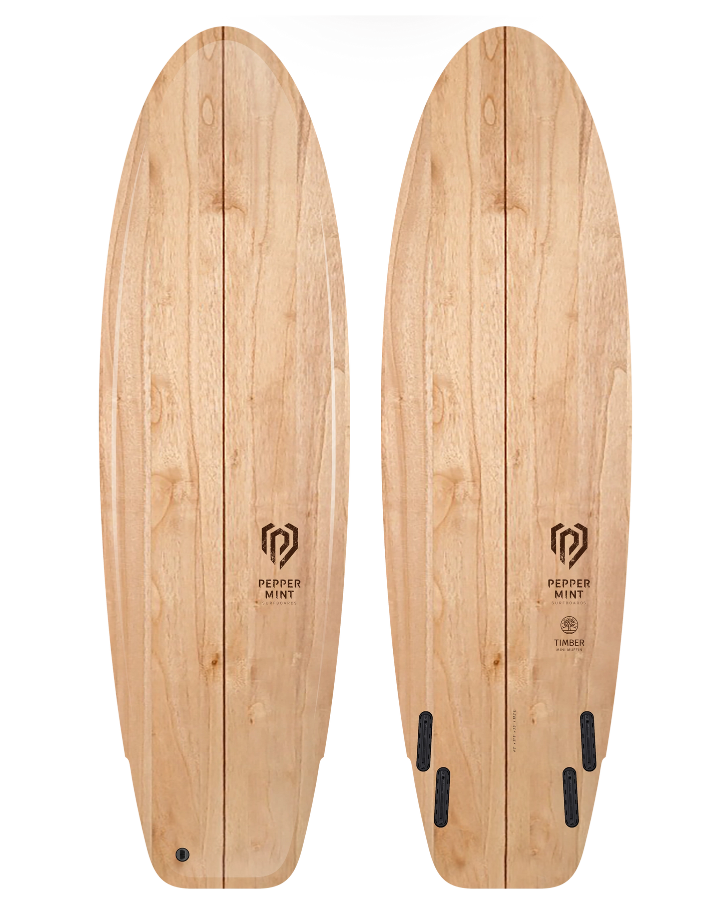 Planche de Surf Bois Naturel Peppermint Mini Muffin 6'2" 