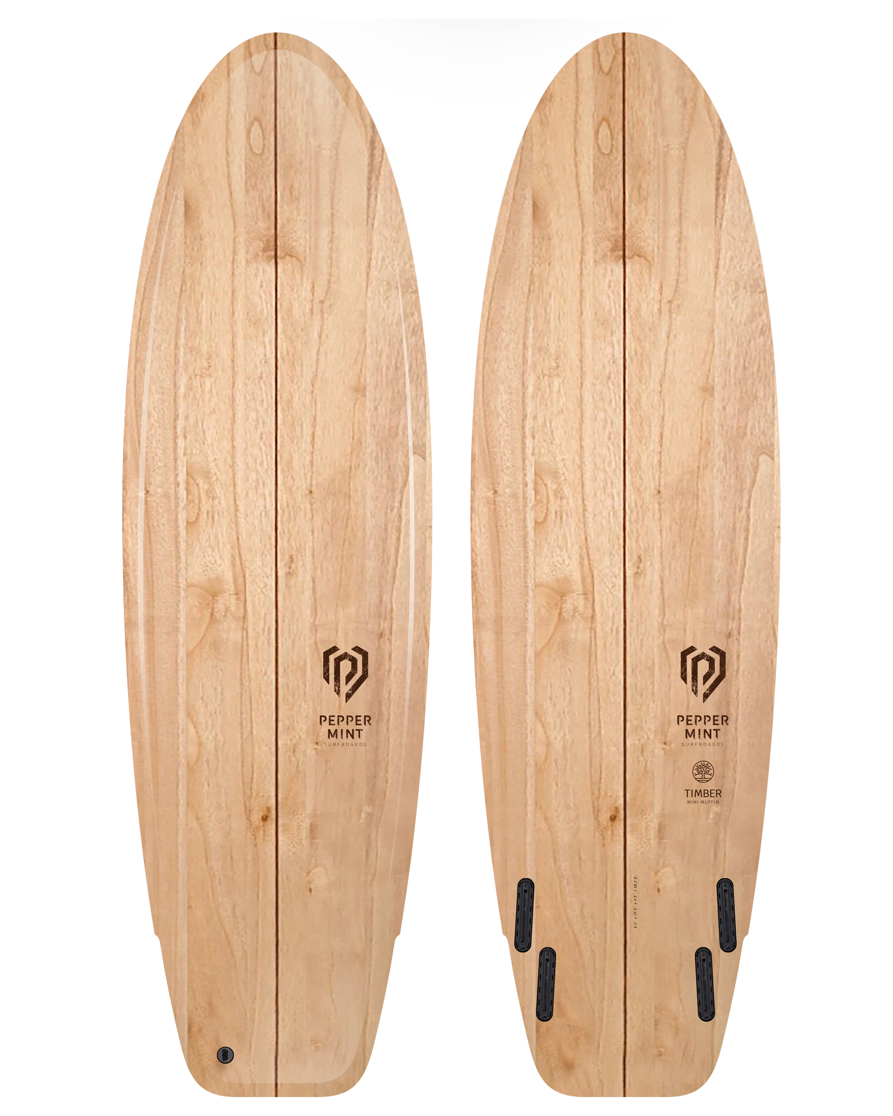 Planche de Surf Bois Naturel Peppermint Mini Muffin 6'2" 