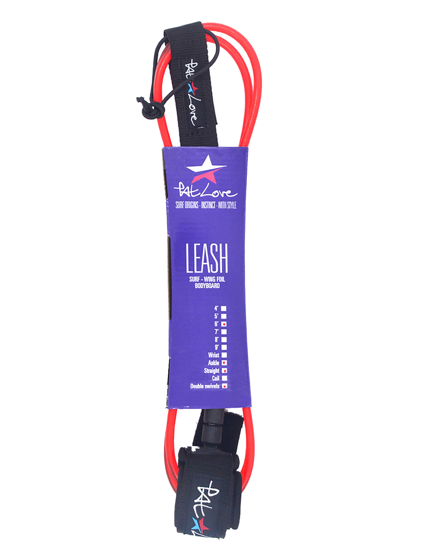 Leash Surf Pat Love 9'  
corde 7mm rouge