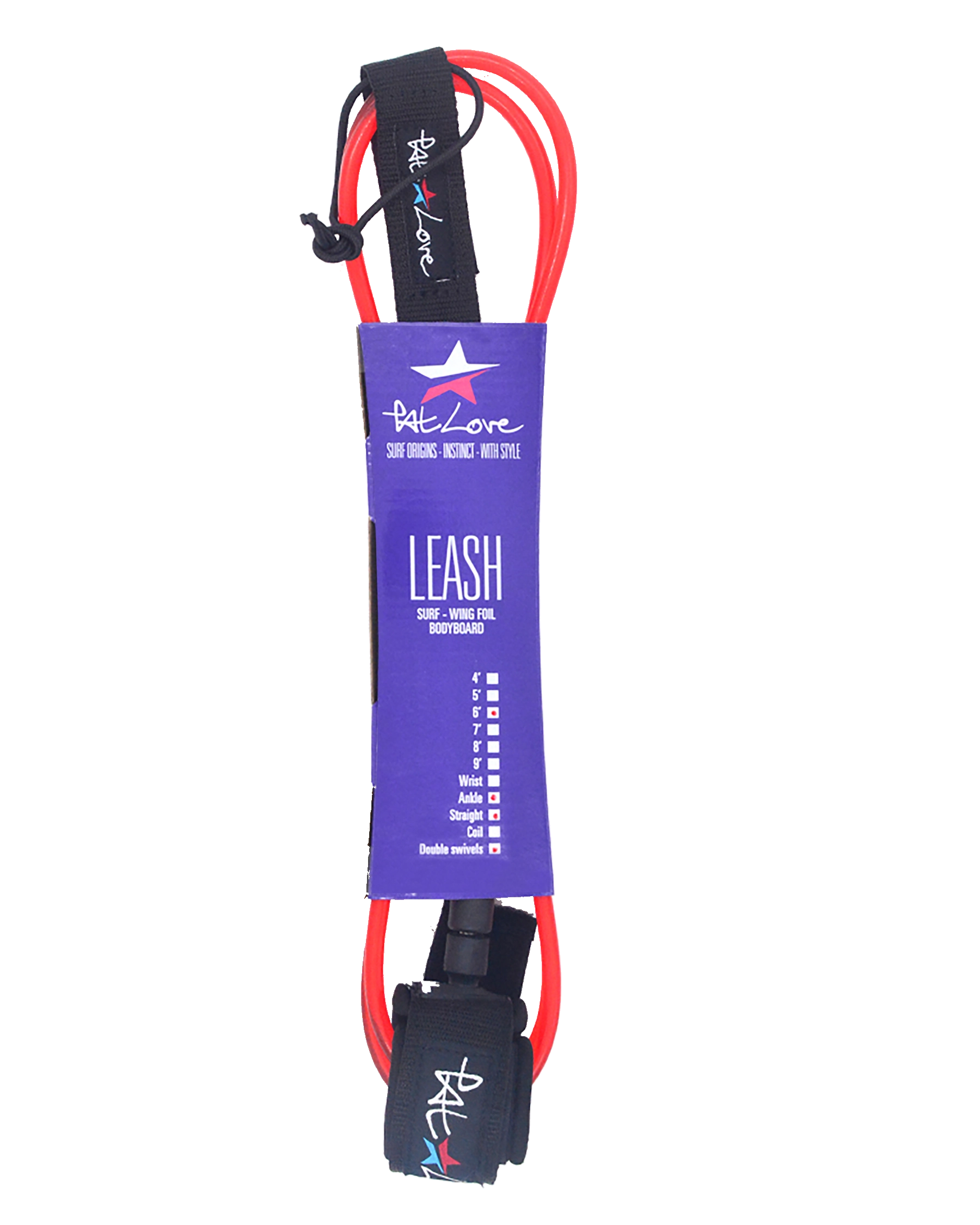 Leash Surf Pat Love 9'  
corde 7mm rouge