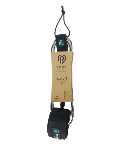 Leash Surf Peppermint 6'  
corde 7mm noir transparent 