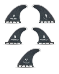 Fin Surfboard - Full Set Tri / Quad Black Pepper M 4.72''
