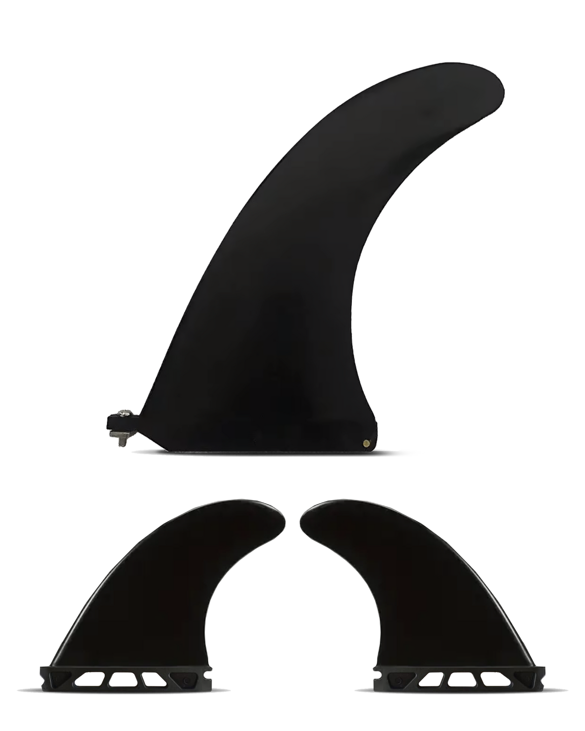 Surf Fin Pack – 1 Single US Box 9'' + 2 Side Futures Fins 4.5'' - Ailerons Surf – Pack 1 Single US Box 9'' + 2 latéraux 4.5'' Futures